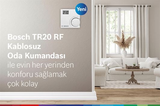 Bosch’un Yeni Kablosuz Oda Kumandası TR20 RF